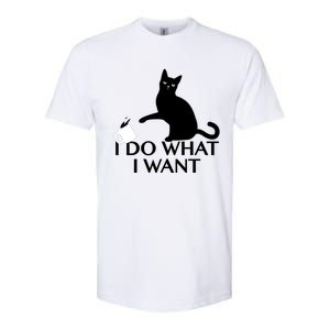 Funny Cat Personality Gift I Do What I Want Cute Gift Softstyle CVC T-Shirt