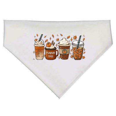 Fall Coffee Pumpkin Spice Junkie Latte Autumn Coffee Lovers Gift USA-Made Doggie Bandana