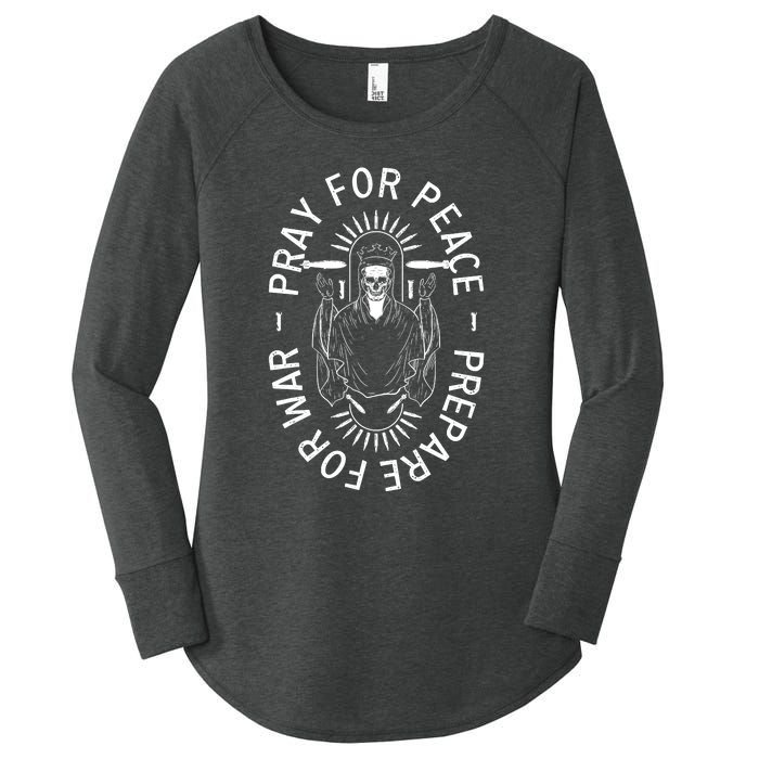 Funny Christian Pray For Peace Prepare For War Women's Perfect Tri Tunic Long Sleeve Shirt