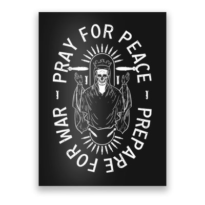 Funny Christian Pray For Peace Prepare For War Poster