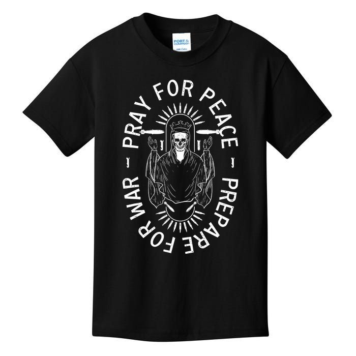 Funny Christian Pray For Peace Prepare For War Kids T-Shirt