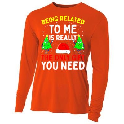 Funny Christmas Pajama Family Xmas S Being Related To Me Great Gift Cooling Performance Long Sleeve Crew