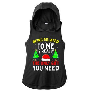 Funny Christmas Pajama Family Xmas S Being Related To Me Great Gift Ladies PosiCharge Tri-Blend Wicking Draft Hoodie Tank