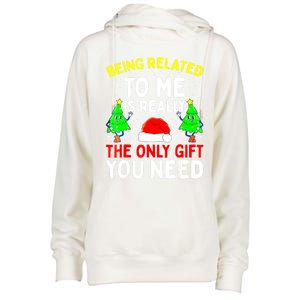 Funny Christmas Pajama Family Xmas S Being Related To Me Great Gift Womens Funnel Neck Pullover Hood