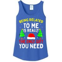 Funny Christmas Pajama Family Xmas S Being Related To Me Great Gift Ladies Essential Tank