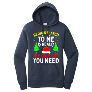 Funny Christmas Pajama Family Xmas S Being Related To Me Great Gift Women's Pullover Hoodie