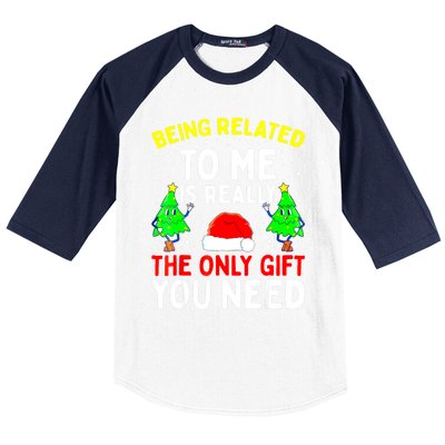 Funny Christmas Pajama Family Xmas S Being Related To Me Great Gift Baseball Sleeve Shirt