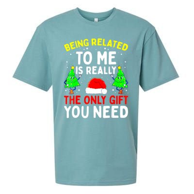 Funny Christmas Pajama Family Xmas S Being Related To Me Great Gift Sueded Cloud Jersey T-Shirt