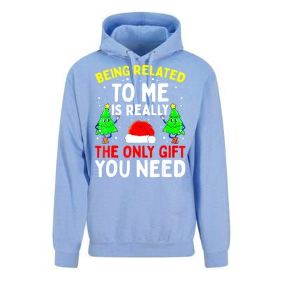 Funny Christmas Pajama Family Xmas S Being Related To Me Great Gift Unisex Surf Hoodie