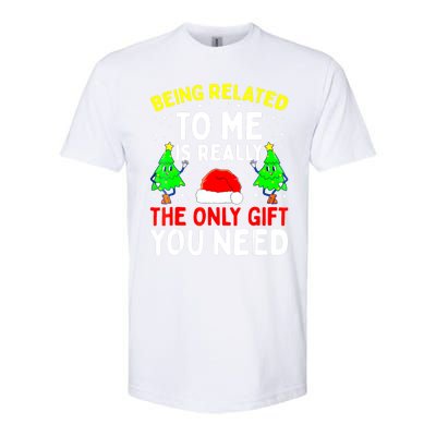 Funny Christmas Pajama Family Xmas S Being Related To Me Great Gift Softstyle CVC T-Shirt