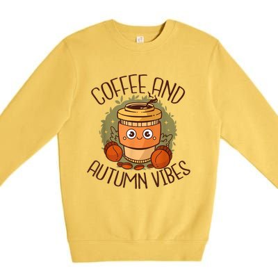 Fall Coffee Pumpkin Latte Coffee Autumn Vibes Spice Coffee Premium Crewneck Sweatshirt