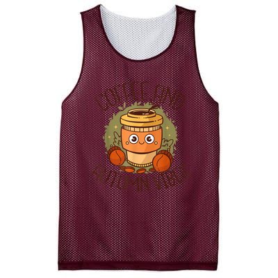 Fall Coffee Pumpkin Latte Coffee Autumn Vibes Spice Coffee Mesh Reversible Basketball Jersey Tank