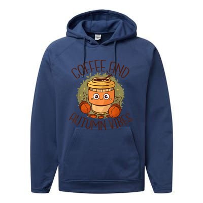 Fall Coffee Pumpkin Latte Coffee Autumn Vibes Spice Coffee Performance Fleece Hoodie