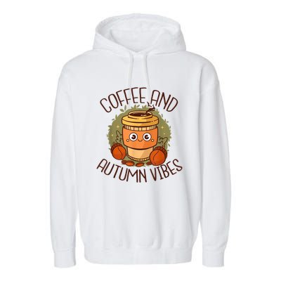 Fall Coffee Pumpkin Latte Coffee Autumn Vibes Spice Coffee Garment-Dyed Fleece Hoodie