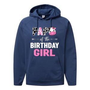 Farming Cow Papa Of The Birthday Girl Family Matching Performance Fleece Hoodie