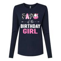 Farming Cow Papa Of The Birthday Girl Family Matching Womens Cotton Relaxed Long Sleeve T-Shirt