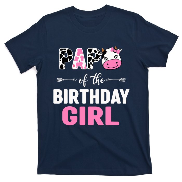 Farming Cow Papa Of The Birthday Girl Family Matching T-Shirt