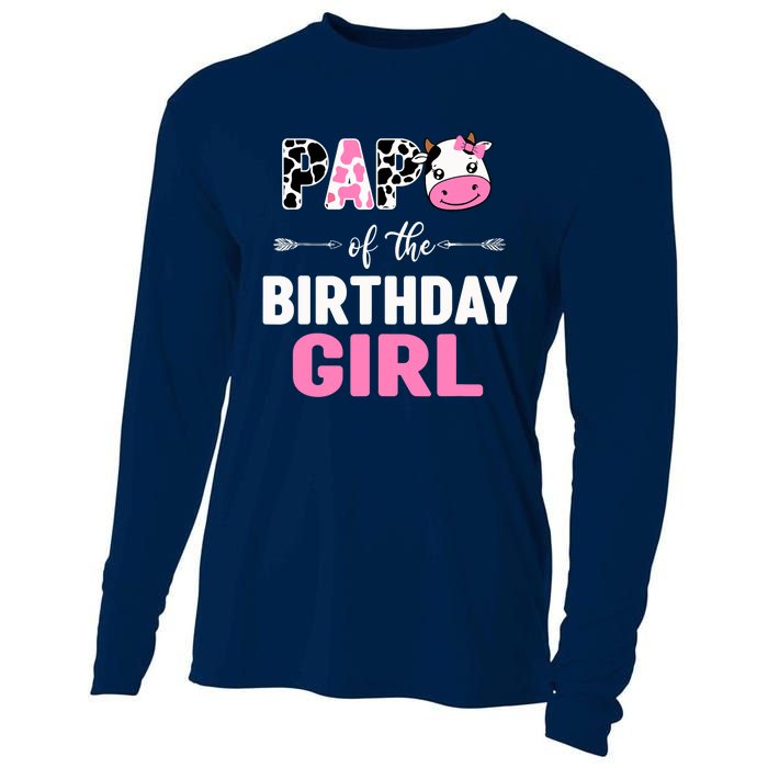 Farming Cow Papa Of The Birthday Girl Family Matching Cooling Performance Long Sleeve Crew