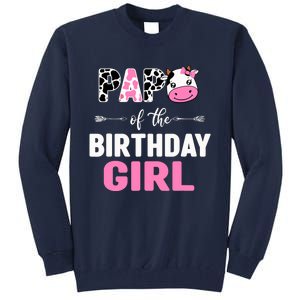 Farming Cow Papa Of The Birthday Girl Family Matching Tall Sweatshirt