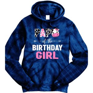 Farming Cow Papa Of The Birthday Girl Family Matching Tie Dye Hoodie