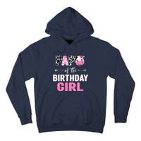 Farming Cow Papa Of The Birthday Girl Family Matching Tall Hoodie