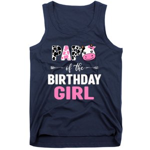 Farming Cow Papa Of The Birthday Girl Family Matching Tank Top