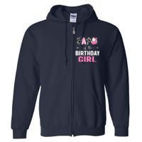 Farming Cow Papa Of The Birthday Girl Family Matching Full Zip Hoodie