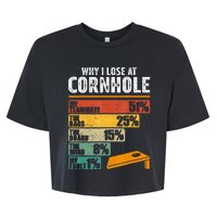 Funny Cornhole Player Why I Lose At Cornhole Bella+Canvas Jersey Crop Tee