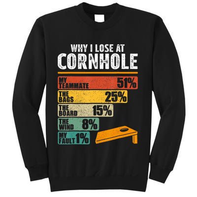 Funny Cornhole Player Why I Lose At Cornhole Sweatshirt