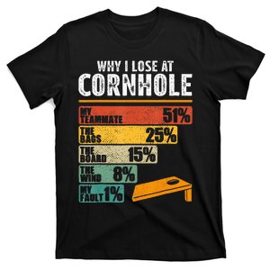 Funny Cornhole Player Why I Lose At Cornhole T-Shirt