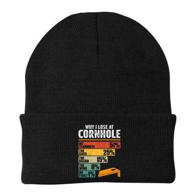 Funny Cornhole Player Why I Lose At Cornhole Knit Cap Winter Beanie