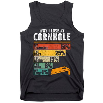 Funny Cornhole Player Why I Lose At Cornhole Tank Top