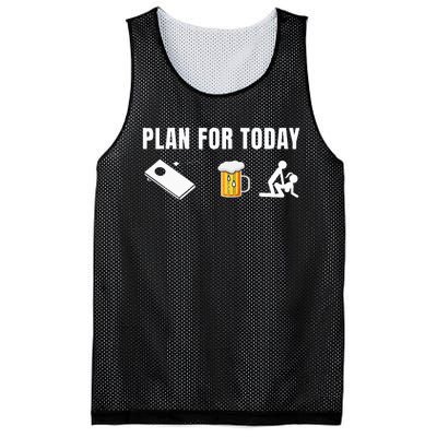 Funny Cornhole Plan for Today Beer cornhole Mesh Reversible Basketball Jersey Tank