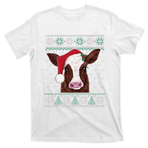 Festive Cow Pajama Set Adorable Christmas Sweater Design T-Shirt