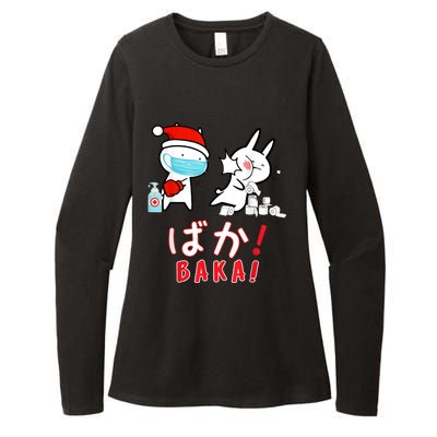 Funny Christmas Pajama, Anime Baka Idiot, Mask Toilet Paper Womens CVC Long Sleeve Shirt