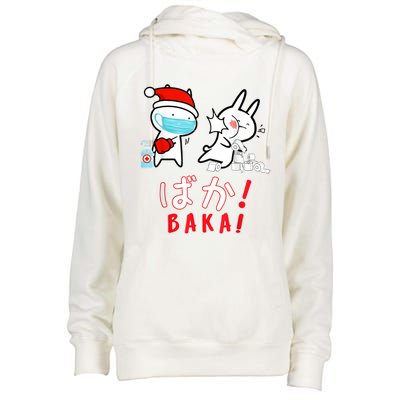 Funny Christmas Pajama, Anime Baka Idiot, Mask Toilet Paper Womens Funnel Neck Pullover Hood