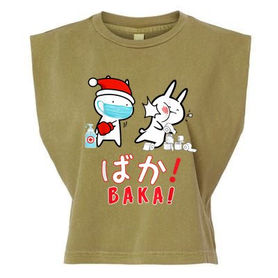 Funny Christmas Pajama, Anime Baka Idiot, Mask Toilet Paper Garment-Dyed Women's Muscle Tee