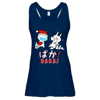 Funny Christmas Pajama, Anime Baka Idiot, Mask Toilet Paper Ladies Essential Flowy Tank