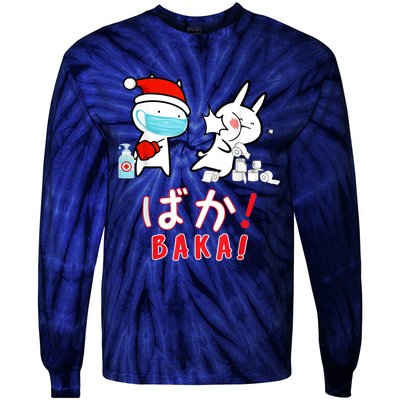 Funny Christmas Pajama, Anime Baka Idiot, Mask Toilet Paper Tie-Dye Long Sleeve Shirt