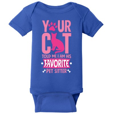 Funyn Cat Pet Sitting Watcher Pet Sitter Gift Baby Bodysuit