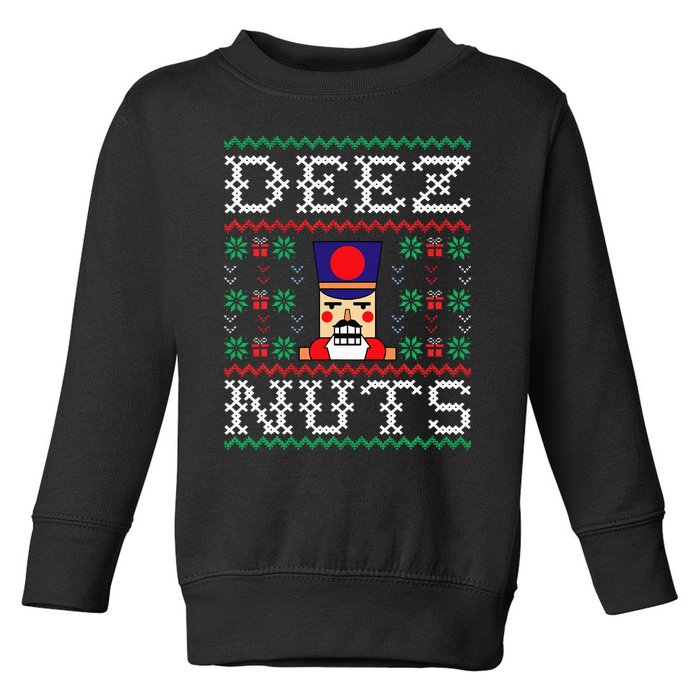 Funny Christmas Pajama Family Xmas Deez Nuts Nutcracker Nut Toddler Sweatshirt