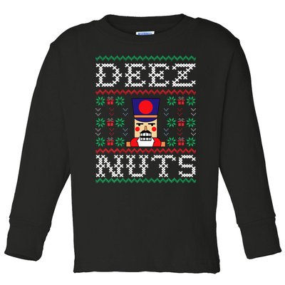 Funny Christmas Pajama Family Xmas Deez Nuts Nutcracker Nut Toddler Long Sleeve Shirt