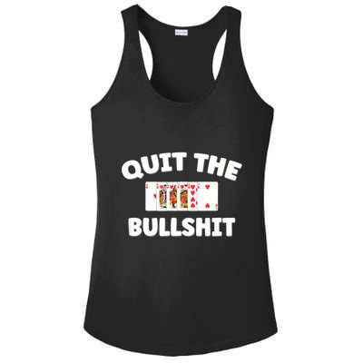 Funny Card Player Pitch Quit The Bullshit Ladies PosiCharge Competitor Racerback Tank