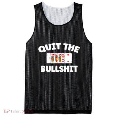 Funny Card Player Pitch Quit The Bullshit Mesh Reversible Basketball Jersey Tank