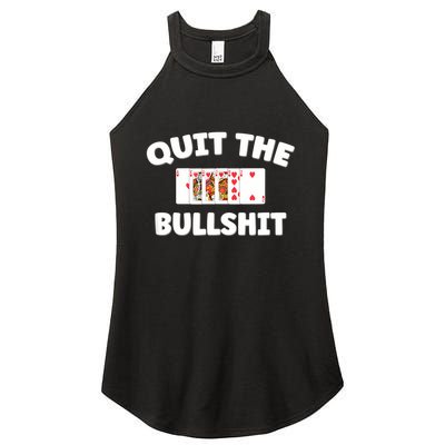 Funny Card Player Pitch Quit The Bullshit Women's Perfect Tri Rocker Tank