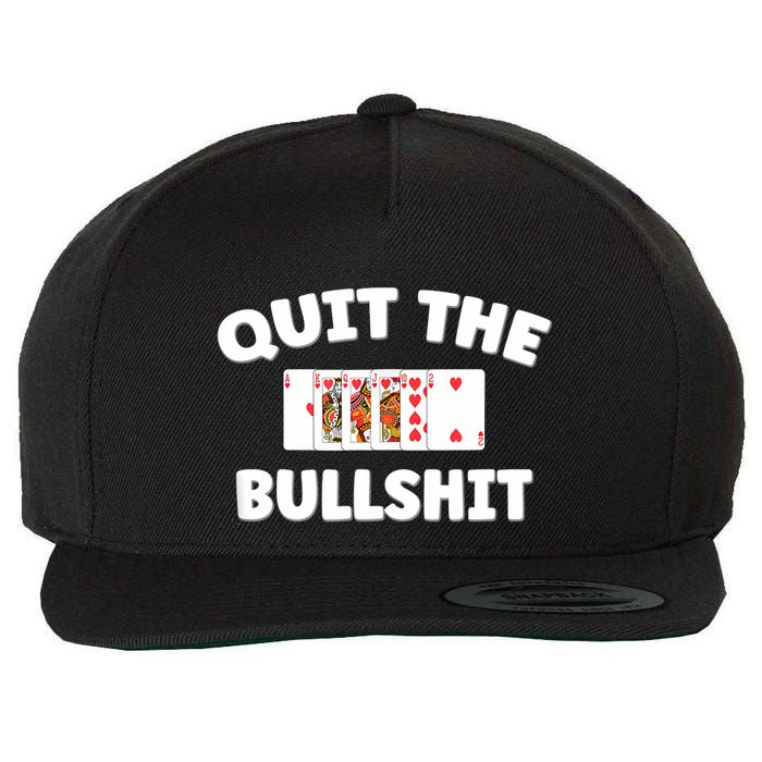 Funny Card Player Pitch Quit The Bullshit Wool Snapback Cap