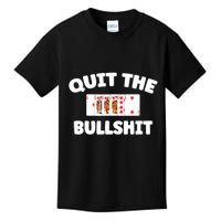 Funny Card Player Pitch Quit The Bullshit Kids T-Shirt