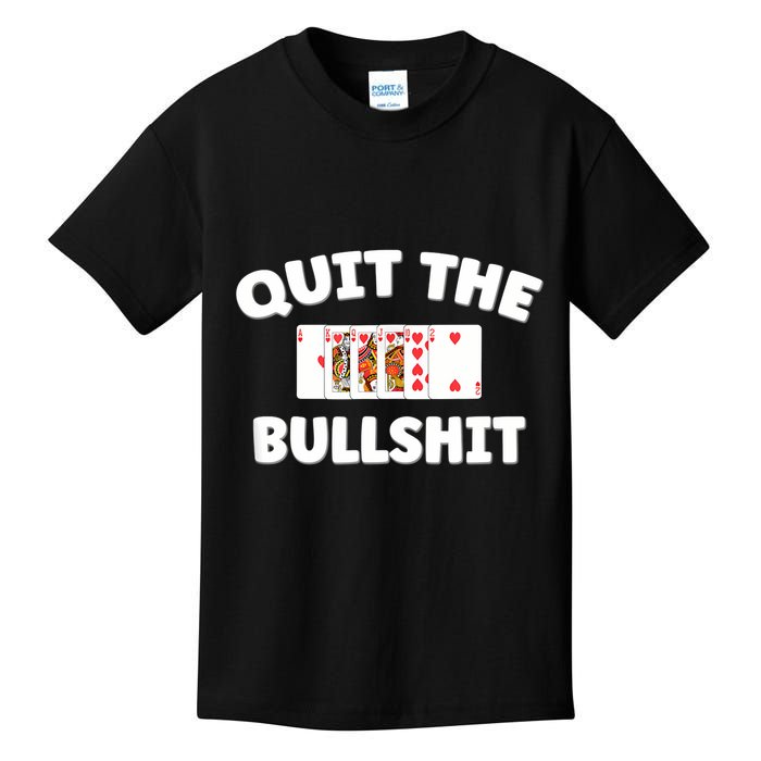 Funny Card Player Pitch Quit The Bullshit Kids T-Shirt
