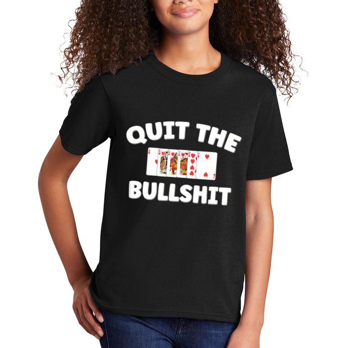 Funny Card Player Pitch Quit The Bullshit Kids T-Shirt