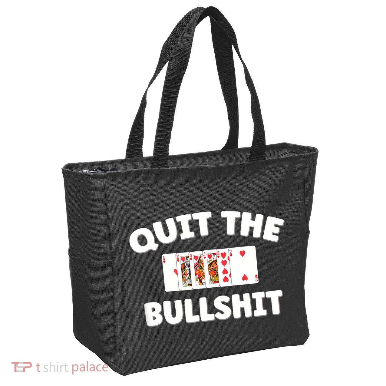 Funny Card Player Pitch Quit The Bullshit Zip Tote Bag
